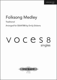 Folk Song Medley SSAATTBB choral sheet music cover Thumbnail